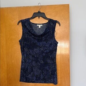 Dana Buchman Blue and Black Patterned Top